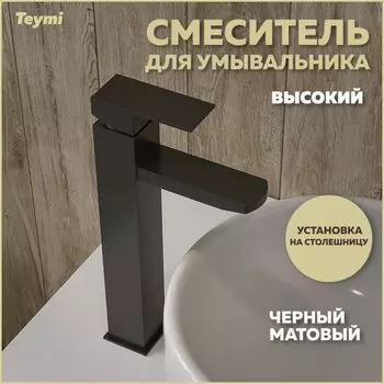 Смеситель для раковины Teymi Helmi Pro T10212 черный матовый