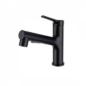 Смеситель для раковины Wonzon & Woghand WW-A40862-MB с выдвижным изливом, черный матовый