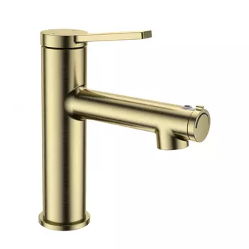 Смеситель для раковины Wonzon & Woghand WW-H1017-BG брашированное золото, с функцией полоскания рта