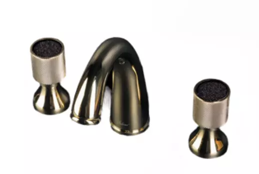 Смеситель для раковины Boheme Royal Cristal 297-Royal/CRST-black золото с черными кристаллами Preciosa
