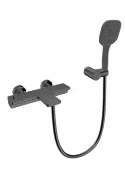 Термостатический смеситель AltroBagno Lamberto 0224 GrMt для ванны с душем, оружейная сталь