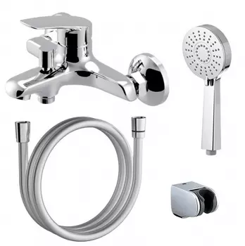 Смеситель для ванны Azario Tavira хром, с ручным душем и шлангом (AZ-WKE238040C)