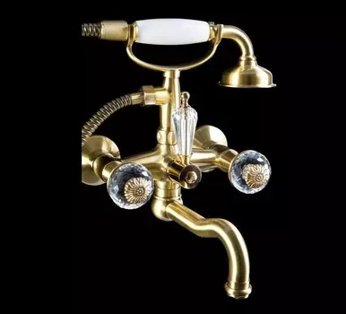 Смеситель для ванны Boheme Flora 313-FL бронзовый глянцевый