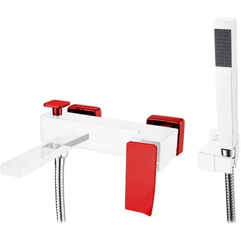 Смеситель для ванны Boheme Q хром - красный