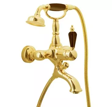 Смеситель для ванны Boheme Tradizionale Nero золото с черными кристаллами Swarovski