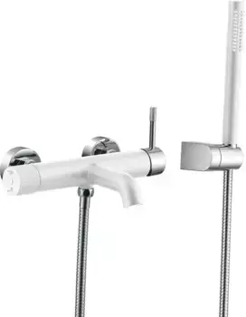 Смеситель для ванны с душем Boheme Uno белый - хром
