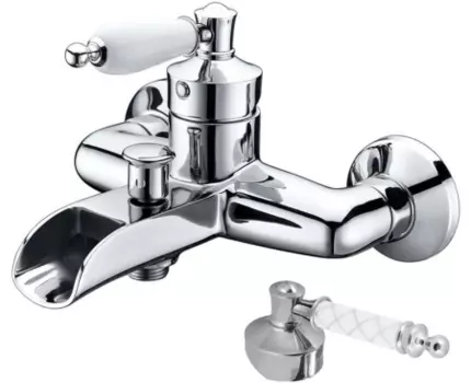 Смеситель для ванны Boheme Vogue хром с белым