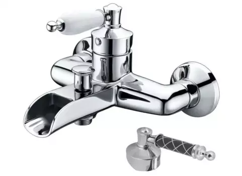 Смеситель для ванны Boheme Vogue хром с черным