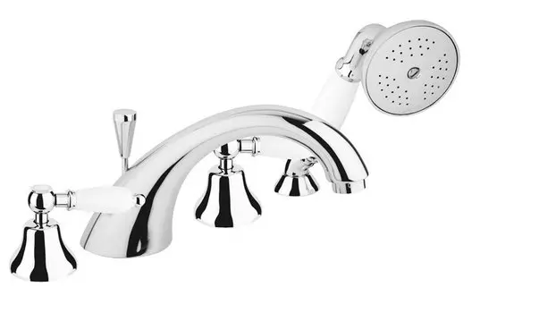 Смеситель на борт ванны Cezares First золото - белый