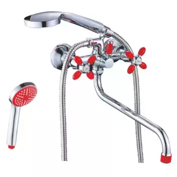 Смеситель с длинным изливом для ванны Cron CN127 CN22127-6 красный