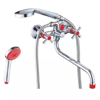 Смеситель с длинным изливом для ванны Cron CN142 CN22142-6 красный