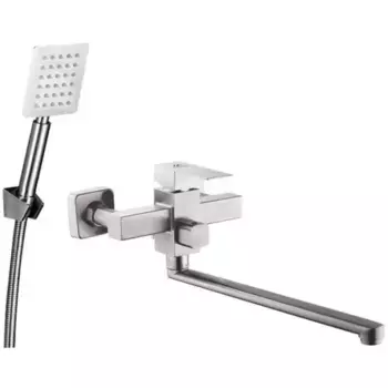 Смеситель с длинным изливом для ванны Fashun A52202 сатин