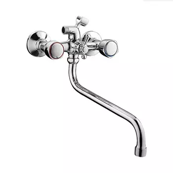 Смеситель с длинным изливом для ванны Fashun A2209 хром