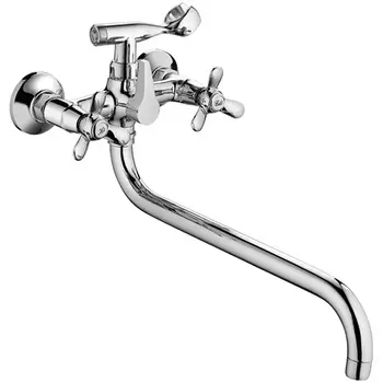 Смеситель с длинным изливом для ванны Fashun A2212 хром