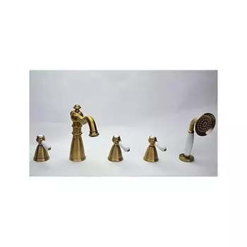 Смеситель для ванны Magliezza Grosso bianco бронза (50119-4-br)