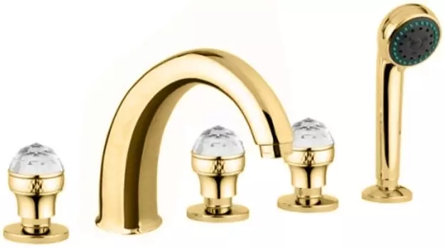 Смеситель на борт ванны Migliore Axo Swarovski 18506 золотой