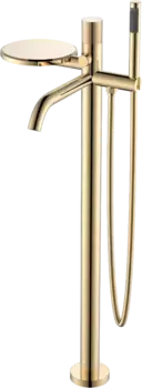 Смеситель для ванны напольный Boheme Stick c ручкой Touch, золото глянцевое