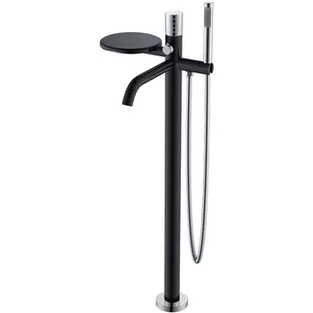 Напольный смеситель для ванны с душем Boheme Stick 129-BCR black diamond chrome