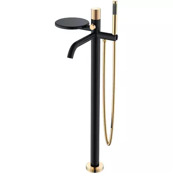 Напольный смеситель для ванны с душем Boheme Stick 129-BG.2 black diamond gold