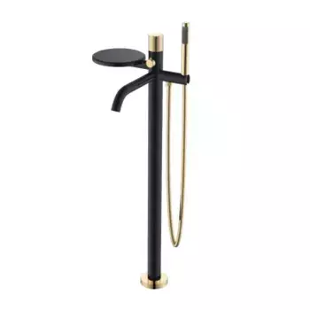 Напольный смеситель для ванны с душем Boheme Stick 129-BG black diamond gold