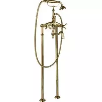 Смеситель для ванны напольный Cezares Nostalgia бронза с белой ручкой
