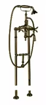 Смеситель для ванны напольный Cezares Nostalgia бронза с белой ручкой