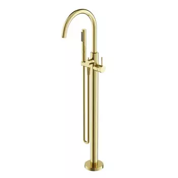 Смеситель для ванны напольный Sancos Etna, брашированное золото, PVD покрытие, SC9009BG