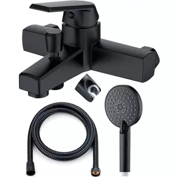 Смеситель для ванны OneLife черный матовый