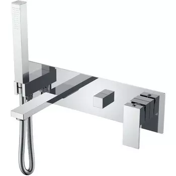 Встраиваемый смеситель для душа и ванны Boheme Qubic 474-2-CR С ВНУТРЕННЕЙ ЧАСТЬЮ, chrome