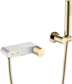 Смеситель для ванны с душем Boheme Stick белый - золото