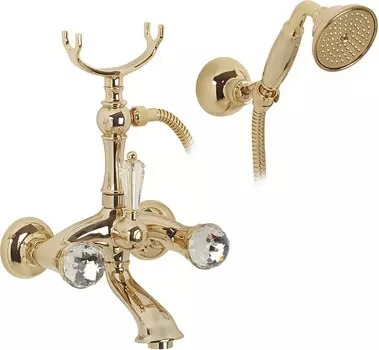 Смеситель для ванны с душем Migliore Korona Crystal 27326 золото