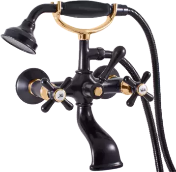 Смеситель для ванны с душем Rav Slezak Morava retro MK159.5/2CMATZ черный, золото