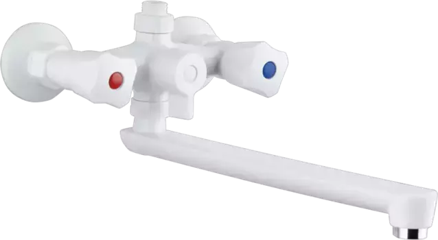 Смеситель для ванны с душем РМС универсальный белый