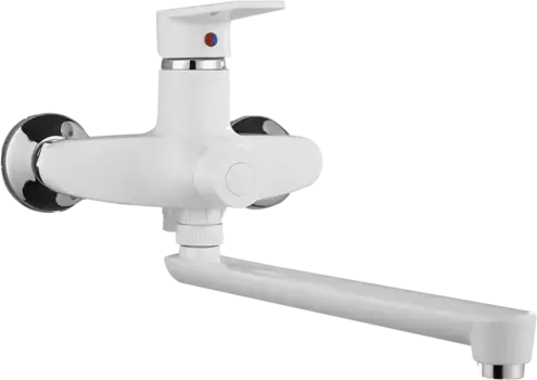 Смеситель для ванны с душем РМС универсальный белый