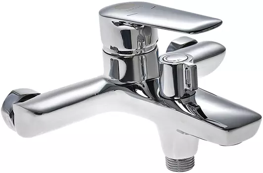 Смеситель для ванны с душем STWORKI Хельсингборг XE-02cr однорычажный, настенный, латунь, с функцией экономии расхода, глянцевый