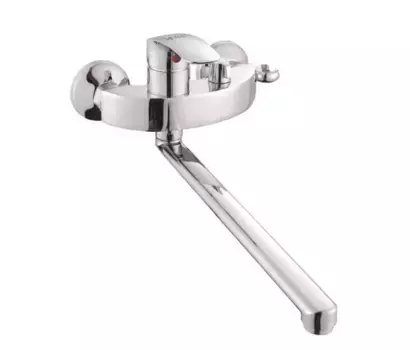 Смеситель с длинным изливом для ванны Shevanik S5572 хром