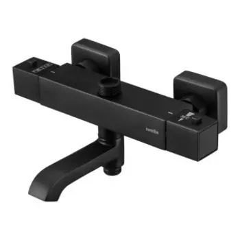 Смеситель для ванны термостатический Swedbe Hermes черный матовый