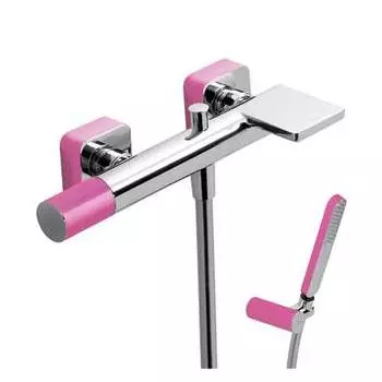 Смеситель для ванны Tres Loft 20017001FU термостатический хром,розовый, фуксия