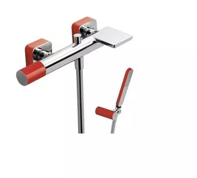 Смеситель для ванны Tres Loft 20017001RO термостатический хром, красный