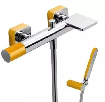 Смеситель для ванны Tres Loft 20017001NA термостатический хром, желтый