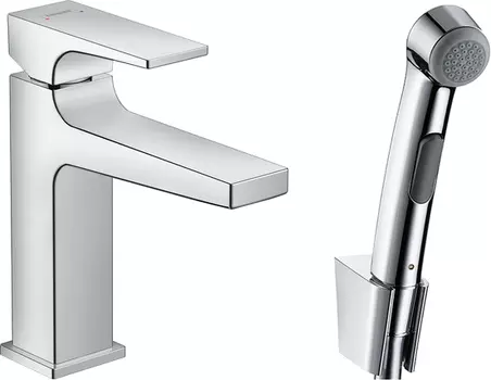 Смеситель для раковины Hansgrohe Metropol 32522000 хром, с гигиеническим душем и с донным клапаном