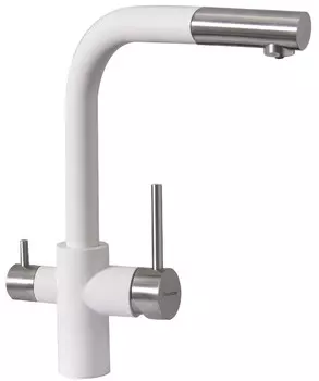 Смеситель для кухни Florentina Кристалл FL белый матовый