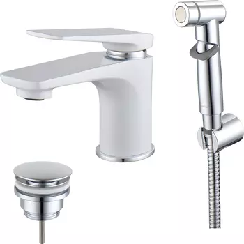 Смеситель для раковины Lemark Allegro LM5916CW с гигиеническим душем, с д/к