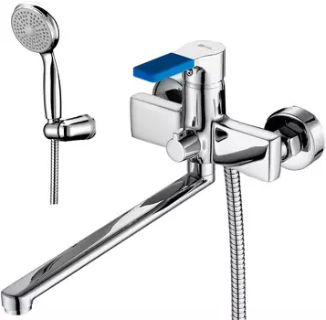 Смеситель для ванны Lemark Aura LM0651C хром, синий