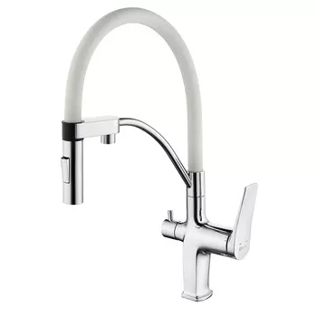 Смеситель для кухни Lemark Comfort LM3074C-White белый, с подключением к фильтру
