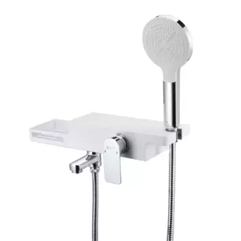 Смеситель для ванны Lemark Unibox LM6914CW хром белый, с поворотным изливом