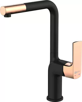 Смеситель для кухни Lemark Ursus LM7205BLR черный, золото
