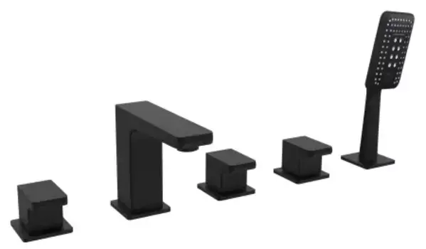 Смеситель на борт ванны AltroBagno Lamberto 020106 NeOp С ВНУТРЕННЕЙ ЧАСТЬЮ, матовый черный