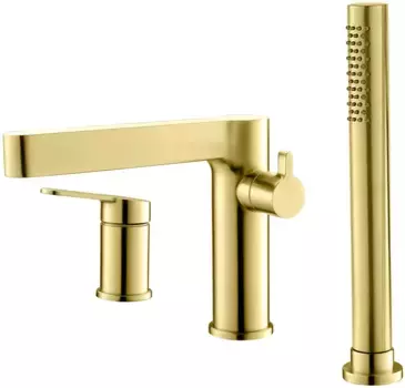 Смеситель на борт ванны BelBagno Delta брашированное золото (DEL-BVD3-BORO)