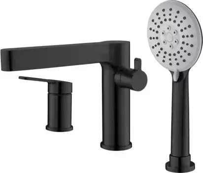 Смеситель на борт ванны BelBagno Delta черный матовый (DEL-BVD3-NERO)